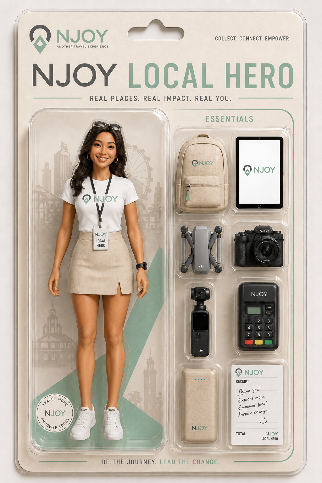 NJOY Local Hero collectible package with essentials